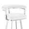 Armen Living Nolagam Swivel Bar Stool in Brushed Stainless Steel with White Faux Leather 840254335684 - alternate 3